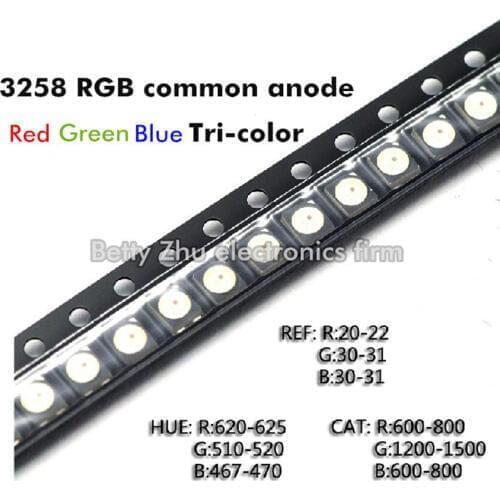 100PCS/LOT 1210 SMD 3528 LED red, green and blue light-emitting diodes RGB
