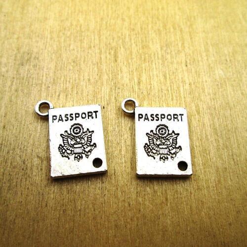 15pcs 18x15mm passport Charms trust charm pendants DIY necklace/ bracelets charms antique silver tone