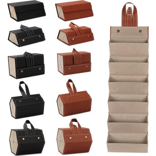 2/3/4/5/6 Multi-slot Eyeglasses Storage Box PU Leather Folding Glasses Organizer Display Eyeglasses Holder Travel Sunglasses Cas