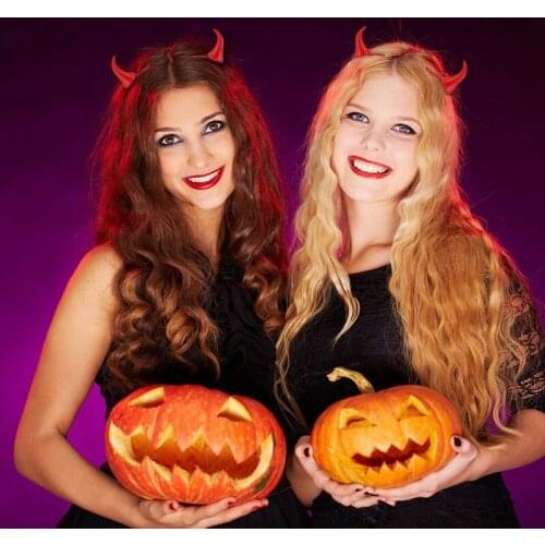2Pcs/Set Women Chic Halloween Stereo Devil Horns Ears Clip Hairpin Hair Barrettes New Gift for Friend