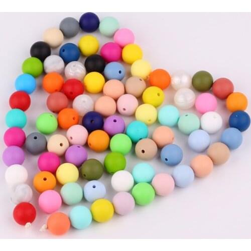30Pcs Baby Teether Silicone Beads 9mm DIY Pacifier Chain Bracelet BPA Free Infant Teething Toy Pacifier Necklace Accessories