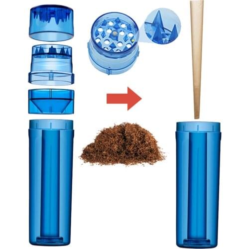 4-layer Tobacco Grinder With Cone Holder Rolling Paper Cigarette Grinders Horn Tube Herb Filling Joint Roller Smoking Grind Tool