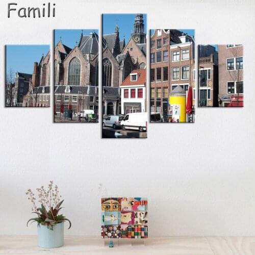 5pcs Home Decor Pictures nordic decoration Netherlands Architecture Canvas Painting Wall Decor Canvas Art Wall canvas for Living
