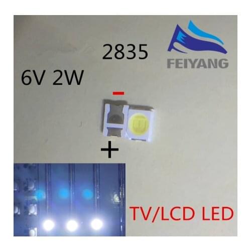 50pcs LED Backlight High Power LED 1.5W 6V 1210 3528 2835 131LM Cool white LCD Backlight for TV TV Application