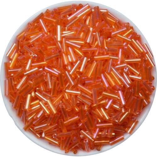 500pcs Orange AB Color 2x6 mm Czech Crystal Seed Spacer Beads Tube for Jewelry DIY Accessories Wholesale Loose Bead