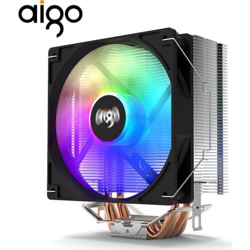 Aigo PC CPU Cooler 120mm Fan Rgb Fan 4Pin 4 Copper Tube CPU Cooling Radiator Cooler Master Cooling Mute For LGA2011/1155/AM4/AM3
