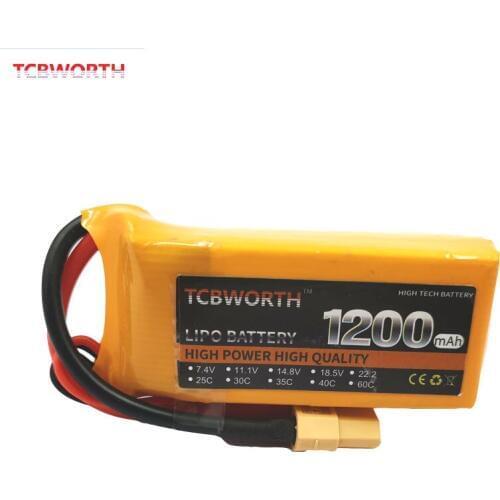 2PCS/Packing RC Drone LiPo Battery 7.4V 1200mAh 25C 35C 2S LiPo For RC Helicopter Airplane Car Boat Quadrotor Battery LiPo 7.4V