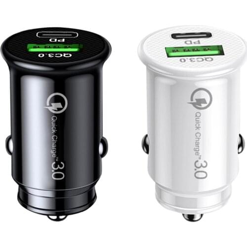 USB Car Charger Quick Charge QC3.0 SCP 5A PD Type C 30W Fast Car USB Charger For IPhone Xiaomi Samsung Huawei Mobile Phone