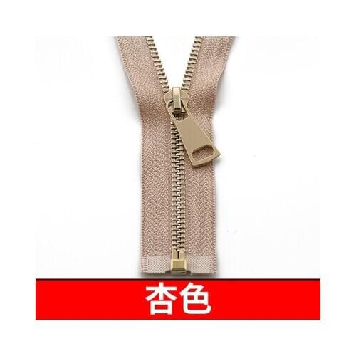 Free shipping 3pcs/lot 5# 70cm apricot color Metal zipper light gold teeth open-end clothing coat jacket down zipper