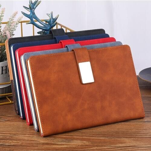 200 Pages A5 Buckle PU Leather Business Diary Notebook Meeting Record Note Book Work Notepad School Supplies Office Stationery