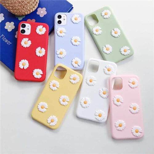 Korea Cute Little daisies flower Case For Huawei Y9 Y7 Y5 Y6 Prime Pro 2017 2018 2019 Back Cover For Huawei Mate 9 10 20 Pro