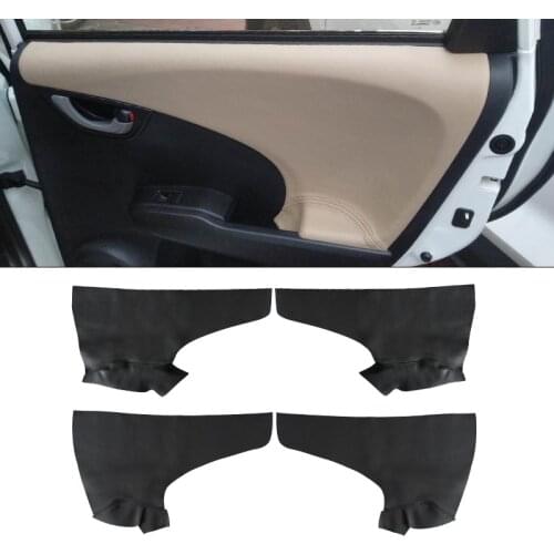 For Honda Jazz / Fit 2008 2009 2010 2011 2012 hatchback Microfiber Leather Door Armrest Panel Cover Sticker Trim