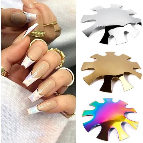Oval-Shade Easy French Smile Line Edge Trimmer Cutter Acrylic Nail Tips Mold Guides White Design Tools