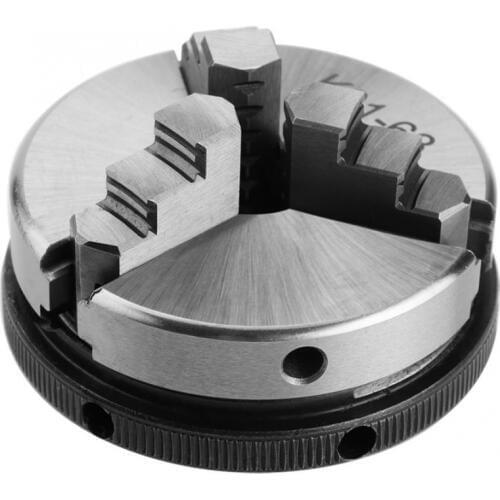 K01-63 Woodworking 3-Jaw Metal Chuck 63mm Manual Self-Centering Lathe Chuck With 2 Lock Rods For Milling Turning Machine Tools