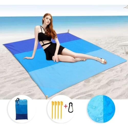 210x200cm Portable Pocket Picnic Mat Waterproof Sand Beach Mat Outdoor Camping Folding Blanket Tent Cover Bed Camping Mat