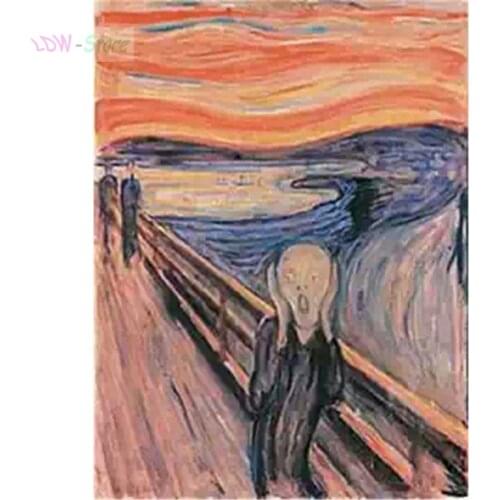 The Scream,by Edvard Munch,Full,3D,Diy,Diamond Painting,Rhinestone,Cross Stitch,Mosaic,Diamond Embroidery,Crafts,Resin,WG216