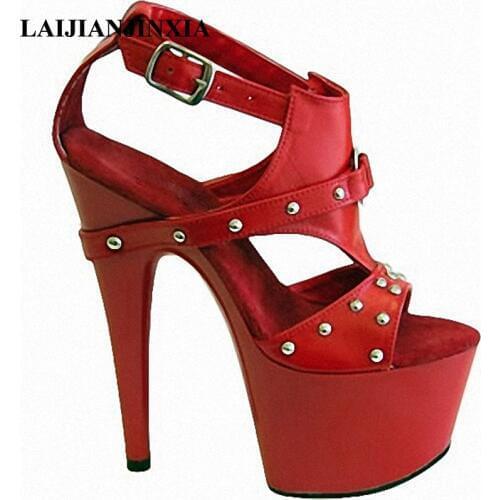 LAIJIANJINXIA 15CM High Heels Platform Romantic Nightclub Sexy Sandals Party Dancing Shoes Open Toe Women Pole Dance Shoes