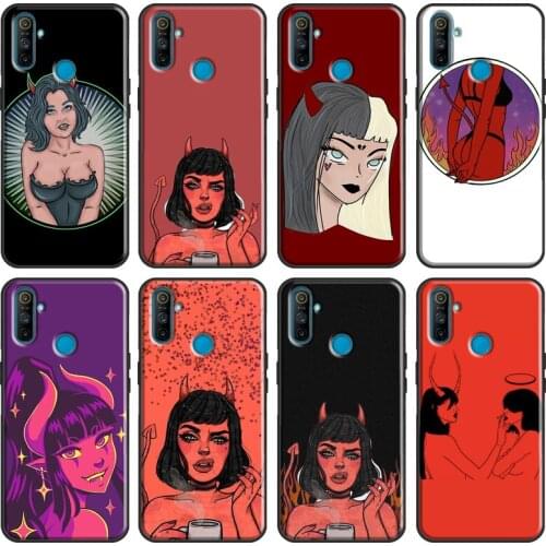 Cute Sexy Girl Devil Soft For OnePlus 8T 7T Nord 7 8 Pro Case For OPPO Realme GT 6 7 X2 X7 Pro XT C15 C11 C3 Cover