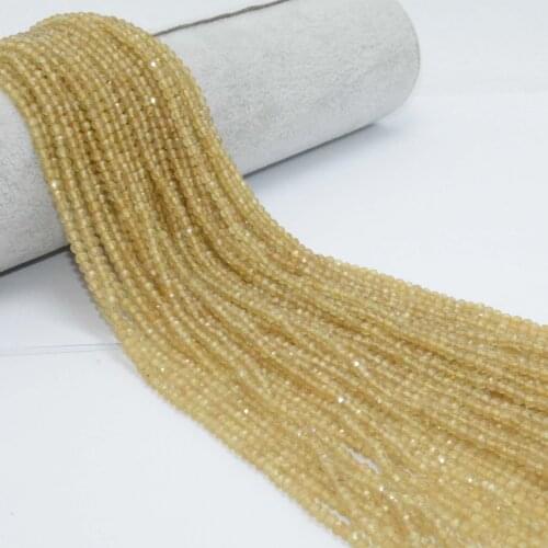 Natural Yellow Apatite Faceted Round Beads 3mm