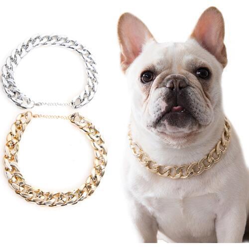 Small Dog Snack Chain Teddy French Bulldog Necklace Silvery/Golden Pet Accessories Dogs Collar