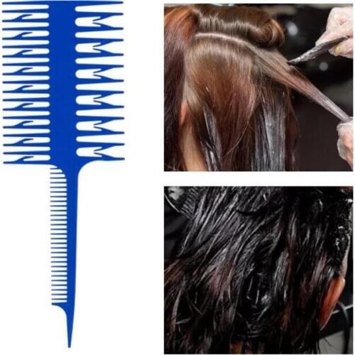 Barber Tool Artifact Double-Sided Coloring Highlighting Comb Wide Tooth Zone Dyeing Comb Fish Bone Hair Brush Salon Accessaries