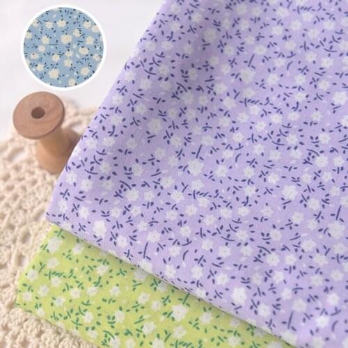 Half Meter Little Fresh Purple Green Blue Thin Cotton Linen Fabric For Dress Children Cloth Curtain Table Cloth Material A76