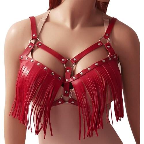Punk Stylish Accessories Harness Fashion Body Bondage Gothic Dance Rave Wear PU Leather Women Harness Belts Waist Straps Chest