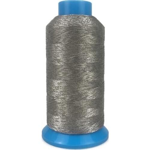 Silver plated fiber sewing thread low resistance strong conductive 100g/pc(Polyester + silver fiber)