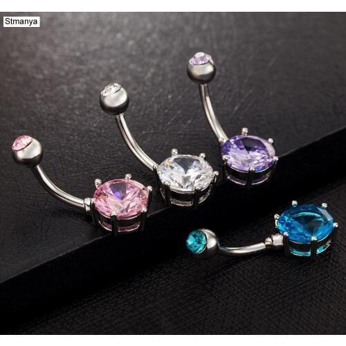 Navel Buckle - Fashion navel earrings Titanium&steel Anti-allergy Bell button rings Navel Ring Nail Body Piercing Jewelry D0006
