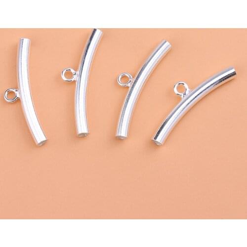 S925 sterling silver tube hollow flower blessing elbow handmade DIY bracelet accessories