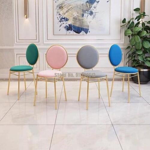 Nordic dining chair home modern minimalist stool net red lazy backrest dormitory makeup chair ins light luxury desk chair