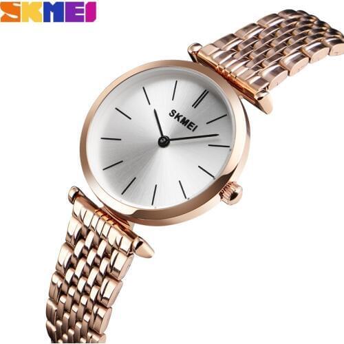 SKMEI Luxury Women Watch Quartz Wristwatches Fashion Casual Waterproof Quartz Watches Small Dial Ladies Watch reloj mujer 1458