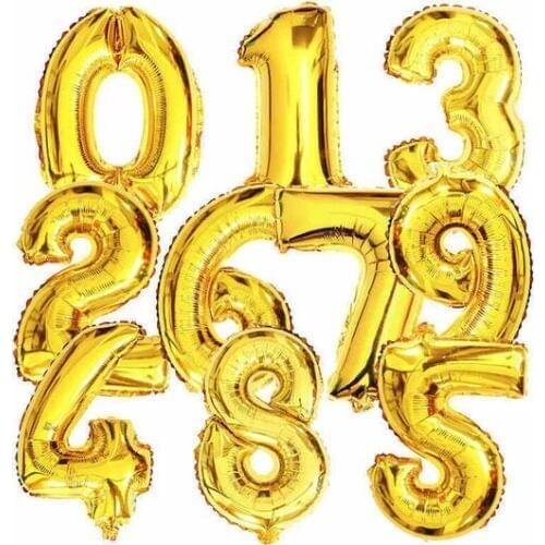 Hot 40 inch Gold Silver Number Foil Balloons Digit Helium wedding balloon inflatable festa casamento Party