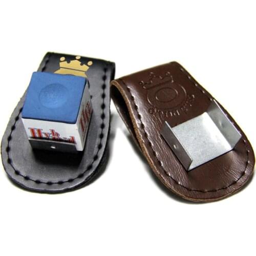 High Quality Pool Billiards Snooker Accessories Leather Magnetic Belt Clip Chalk Holder Accessory Random Color Delivery