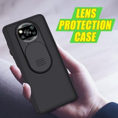 For Xiaomi Poco X3 Pro Lens Protection Case NILLKIN CamShield Case Slide Camera Protection Back Cover For Poco X3 NFC Phone Case