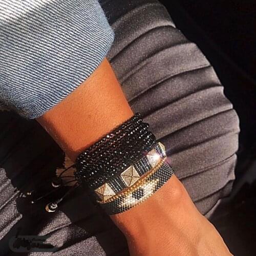 BLUESTAR 2021 Turkish Eye Bracelet MIYUKI Bead Bracelets For Women Micro Pave Pulseras Mujer Moda Handmade Woven Tassel