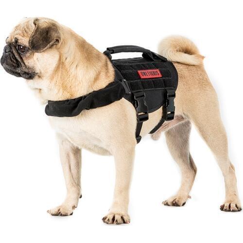 OneTigris MOLLE Small Sized Dog Vest for Walking Hiking Hunting Tactical Military MOLLE Training Harness for Service Dog