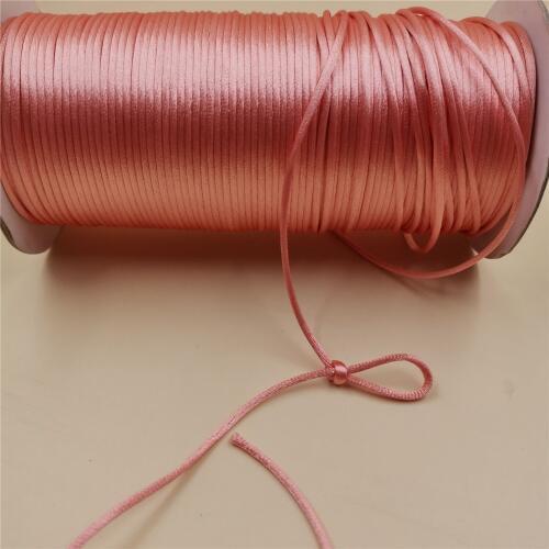 2mm X 20meters Peach Color Rattail Satin Cord Chinese Knot Braided String Jewelry Findings Beading Rope R805