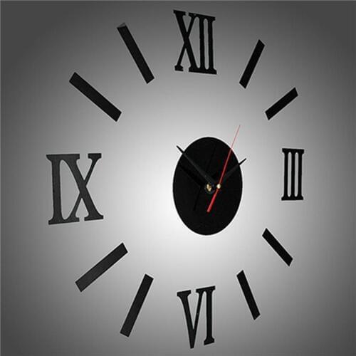3D Modern DIY Interior Roman Wall Clock Wall Clock 3D Sticker Home Mirror Effect Wall Stickers
