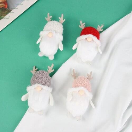 4Pcs Christmas Tree Faceless Gnome Ornament Doll Antlers Beard Santa Claus Hanging Scandinavian Toy Pendant Decor