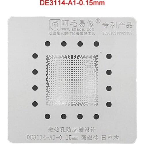 Amaoe DE3114-A1 BGA Stencil For IPTV HD Set Top Box IC Reballing Chip Pin Solder Tin Plant Net Square Hole Heating Template