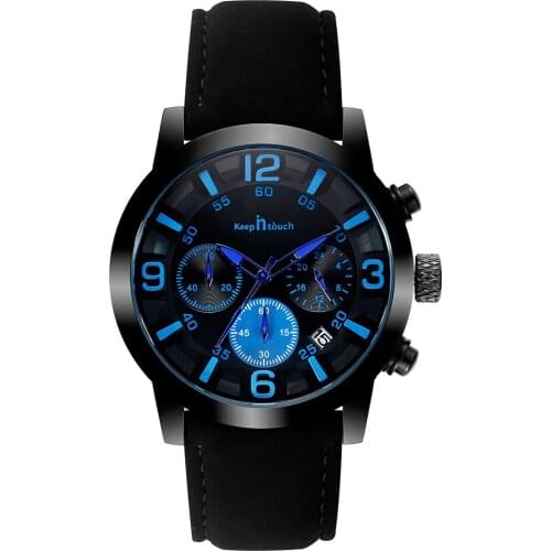 Watches Men Luxury Fashion Sports Man Leather WristWatch Multifunction Chronograph