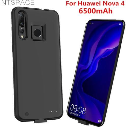 NTSPACE Battery Charger Case For Huawei Nova 4 Power Case 6500mAh Backup Power Bank Pack Back Clip Battery Charging Cover Cases