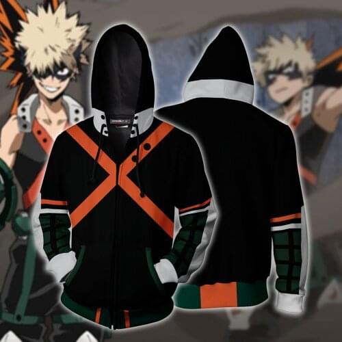 Coshome Anime Boku No My Hero Academia Cosplay Costumes Hoodies Sweatshirts Bakugou Todoroki Shoto Spring Zipper Jacket Coat