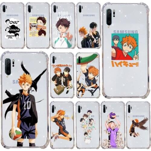 Haikyuu Hinata attacks Anime Phone Case Transparent For Samsung Galaxy A71 A21s S8 S9 S10 plus note 20 ultra