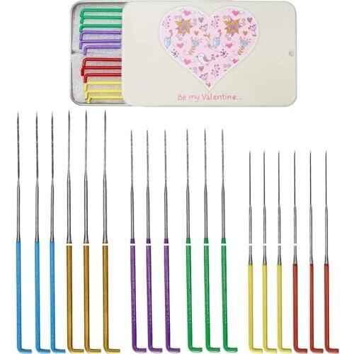 Imzay 18 PCS 6 Colors Needle Felting NeedlesTool Kit Wool Triangular Felting Needles with Iron Box For Wool Felting