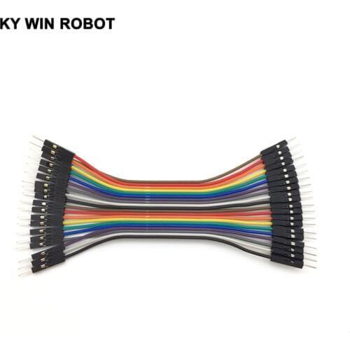 DuPont line 20pcs 10cm 2.54mm 1p-1p Pin Male to Male Color Breadboard Cable Jump Wire Jumper For Arduino