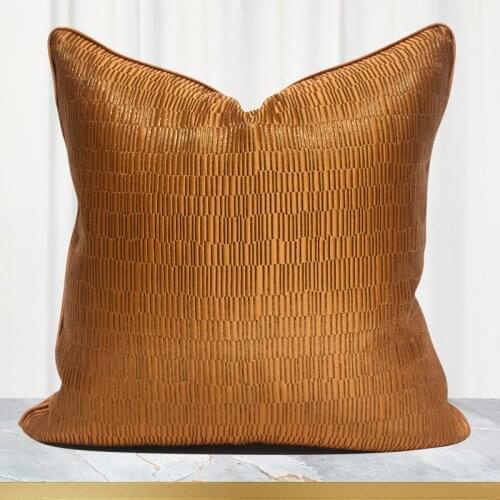 Brown Cushion Cover Striped Texture Pillow Case Luxury Decorative Pillow Cover For Hotel Shop Home Decoration Housse De Coussin