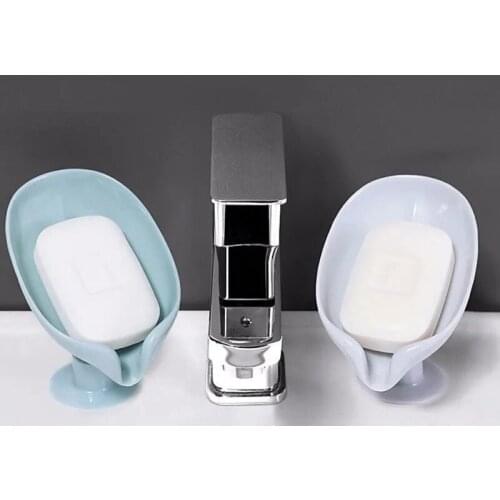 Leaf Shape Soap Box Drain Soap Holder Box Bathroom Shower Soap Holder Sponge Storage Plate Tray Bathroom Supplies Bathroom Gadge