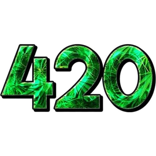 Creative 420 Emerald DECAL Bumper Sticker Weed Decal Decoration Waterproof Auto Accessories Vinyl for Car Truck Window,13cm*6cm